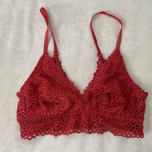 Aerie Bralette Women's M Lace Racer Back Lined Wireless Size M